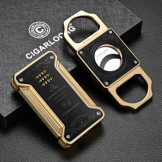 CIGARLOONG Cigar Cutter and Lighter 1 Torch Jet Flame Windproof Lighter Stainless Steel Sharp Cigar Scissors Cigar Accessories