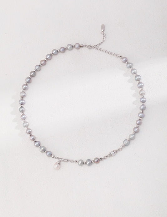 Elegant Gray Pearl Necklace